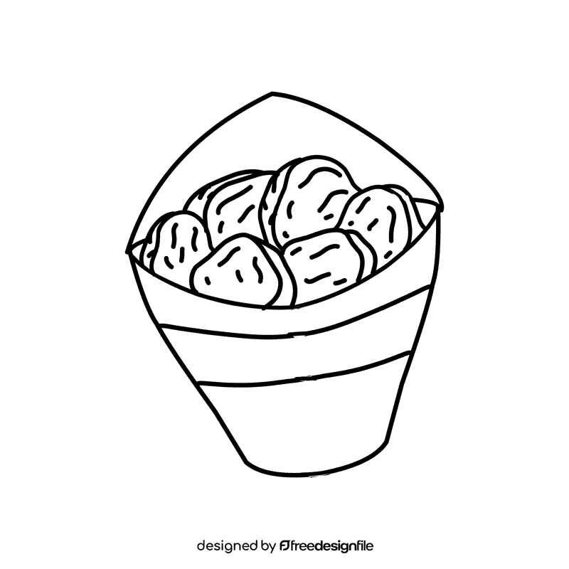Chicken Nugget Fast Food black and white clipart
