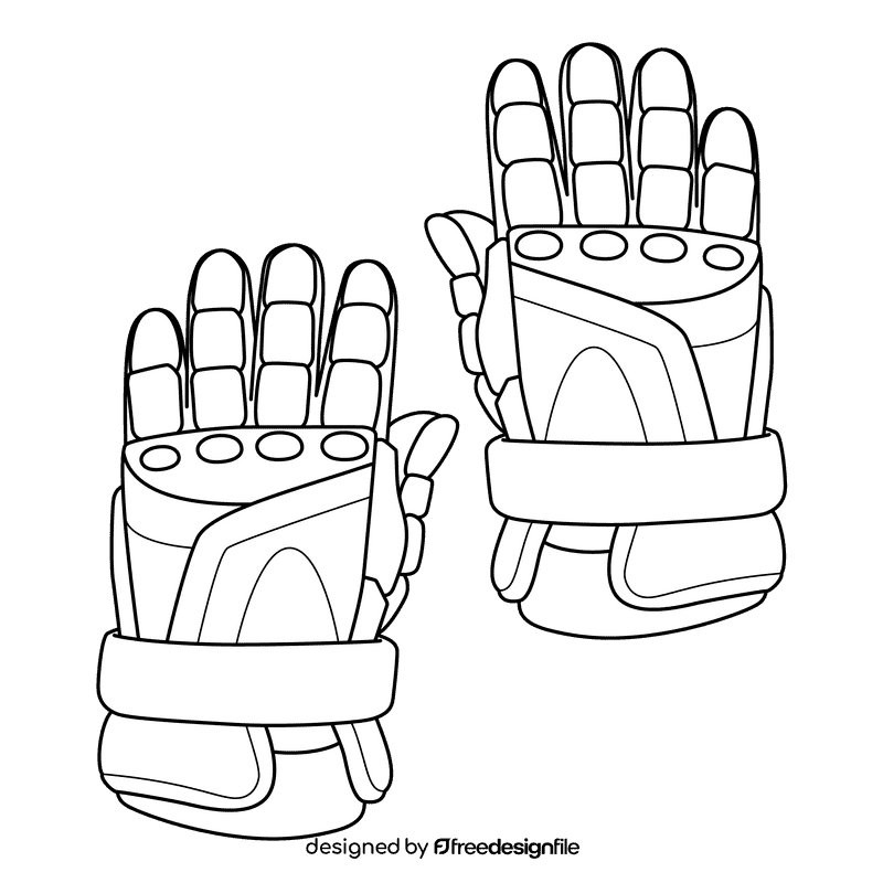 Lacrosse Gloves black and white clipart