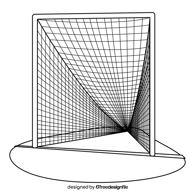 Lacrosse Goalie black and white clipart
