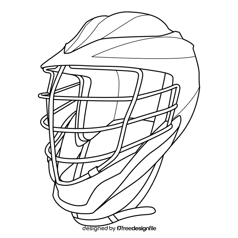 Lacrosse Helmet black and white clipart