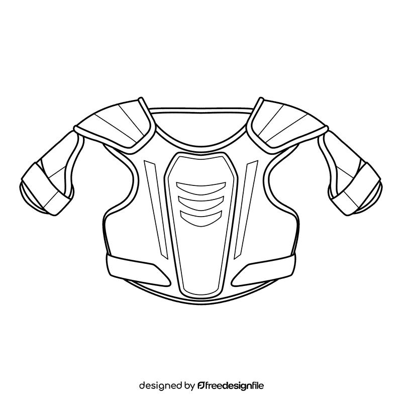 Lacrosse Protective Gear black and white clipart