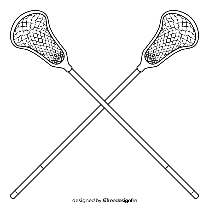 Lacrosse Stick black and white clipart