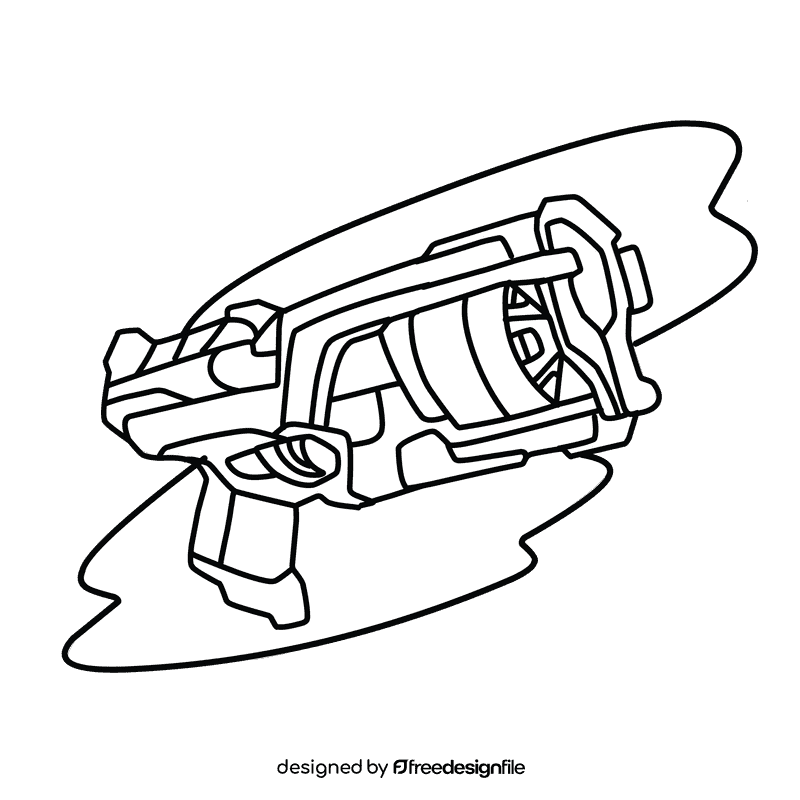 Nerf gun elite strongarm black and white clipart
