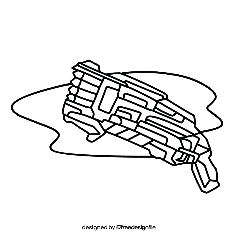 Nerf gun elite warden black and white clipart