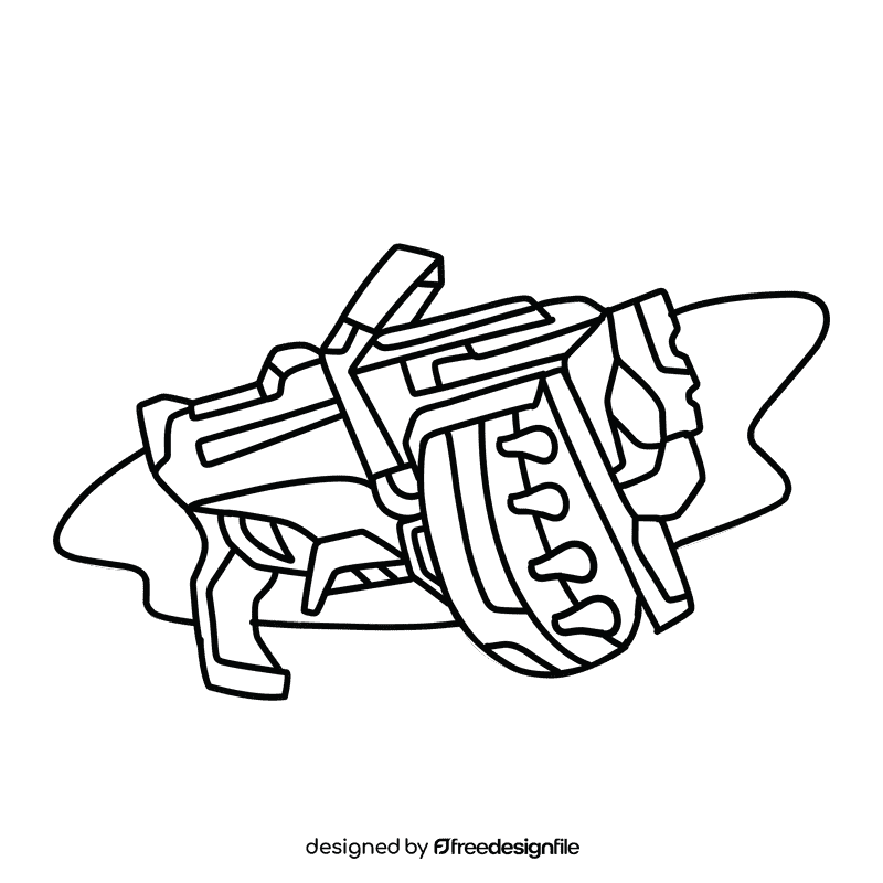 Nerf gun megalodon strike black and white clipart