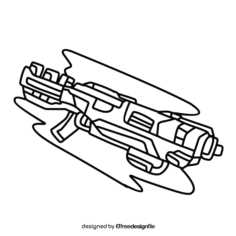 Nerf gun n strike elite black and white clipart
