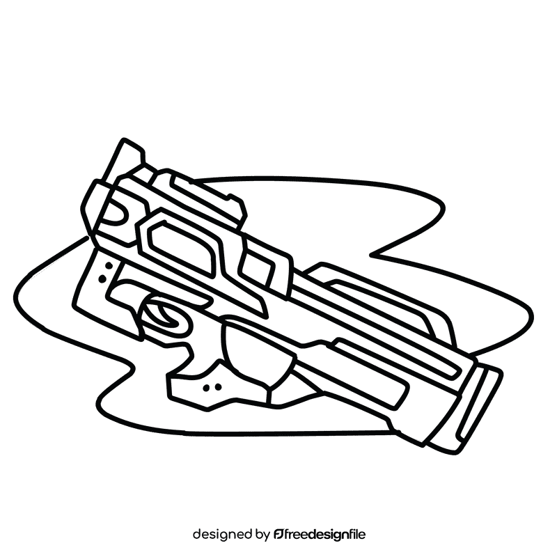 Nerf gun rival motorized black and white clipart