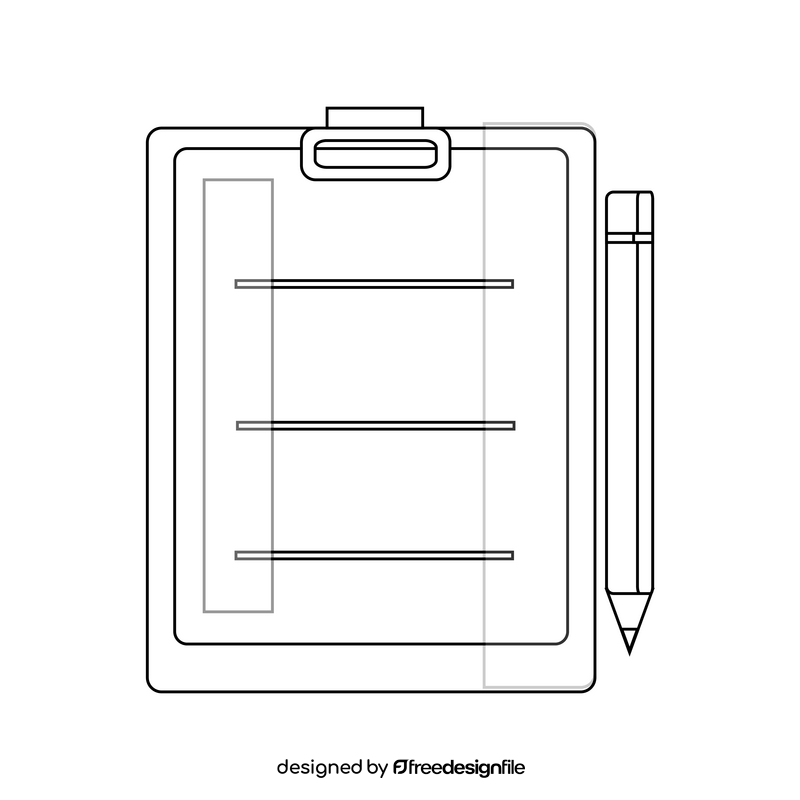 Report drawing black and white clipart