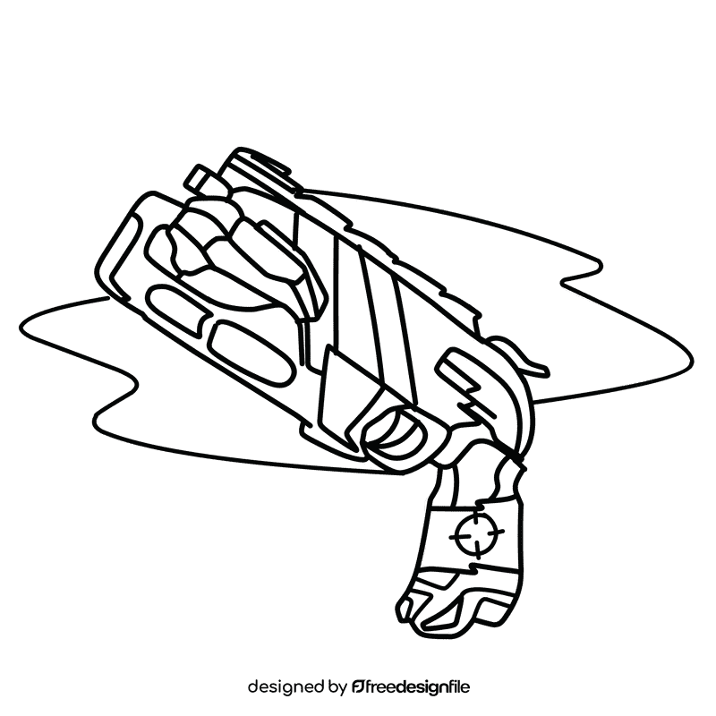 Nerf gun zombie strike black and white clipart