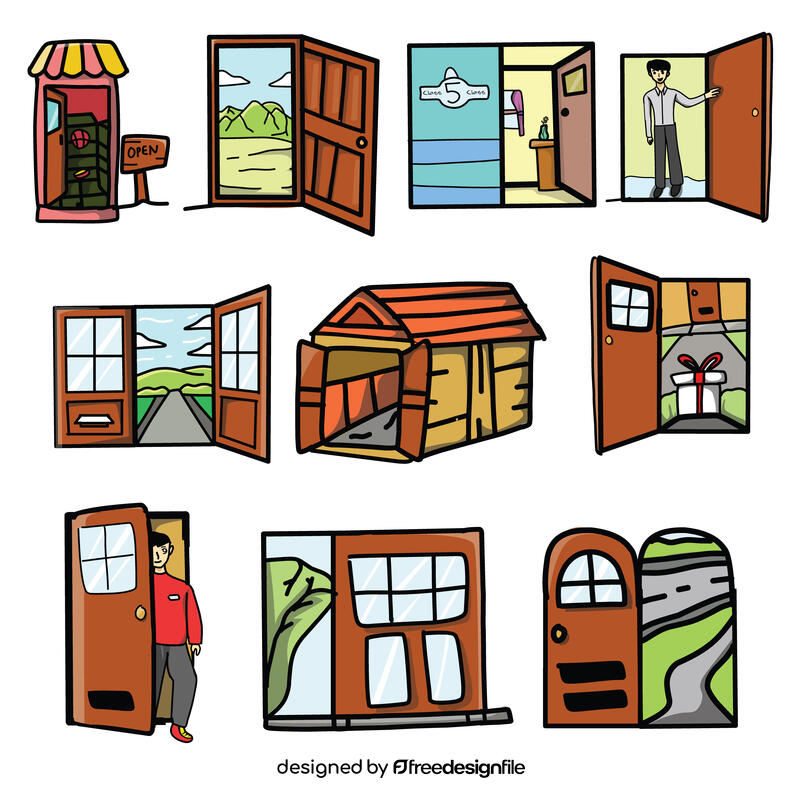 Open door vector