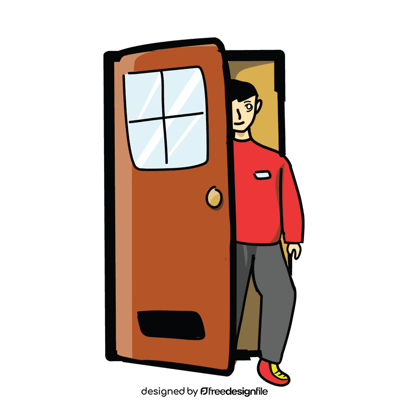 Open door enter house clipart