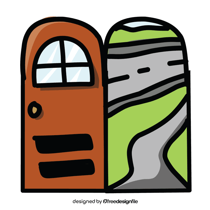 Open door round door clipart