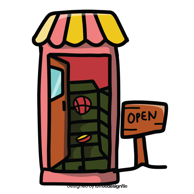 Open door store clipart