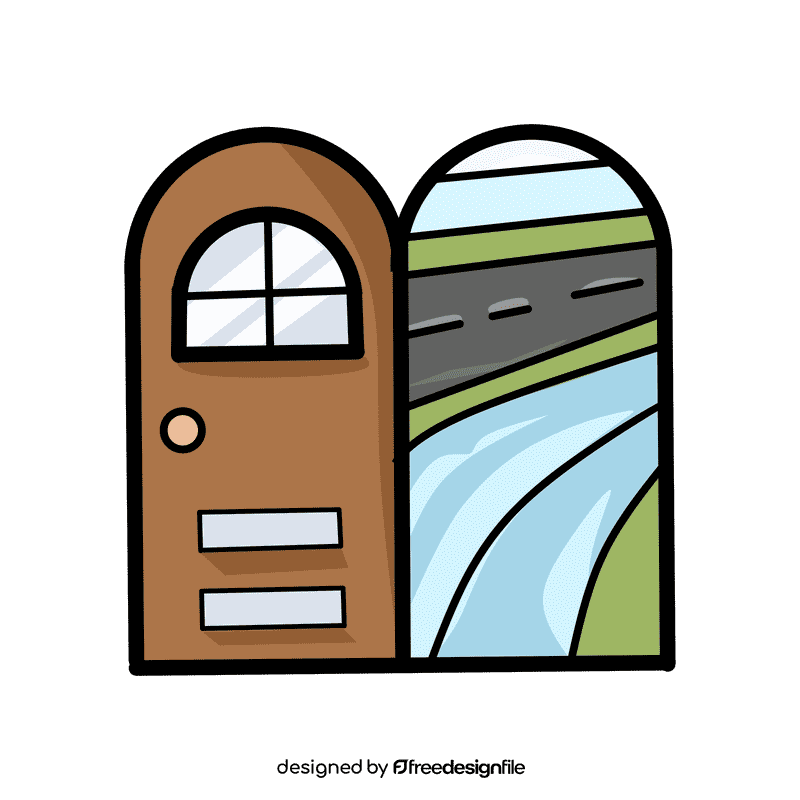 Open door Round Door clipart