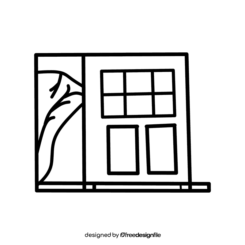 Open door Slide black and white clipart