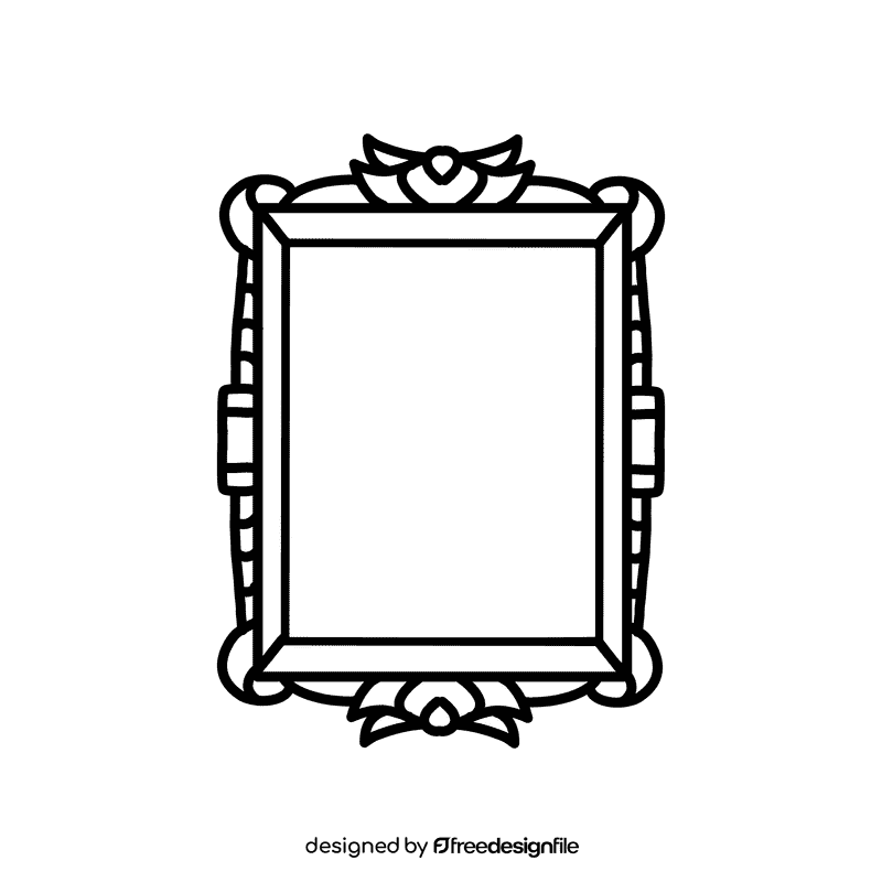 Photo Frame Crown black and white clipart
