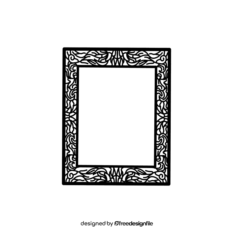 Photo Frame Flora black and white clipart