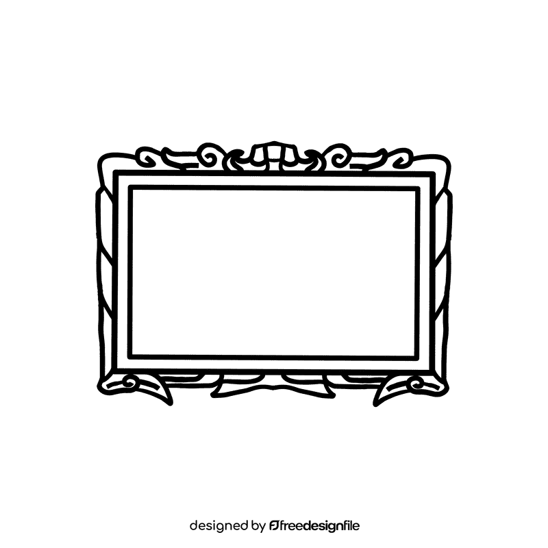 Photo Frame Luxury black and white clipart