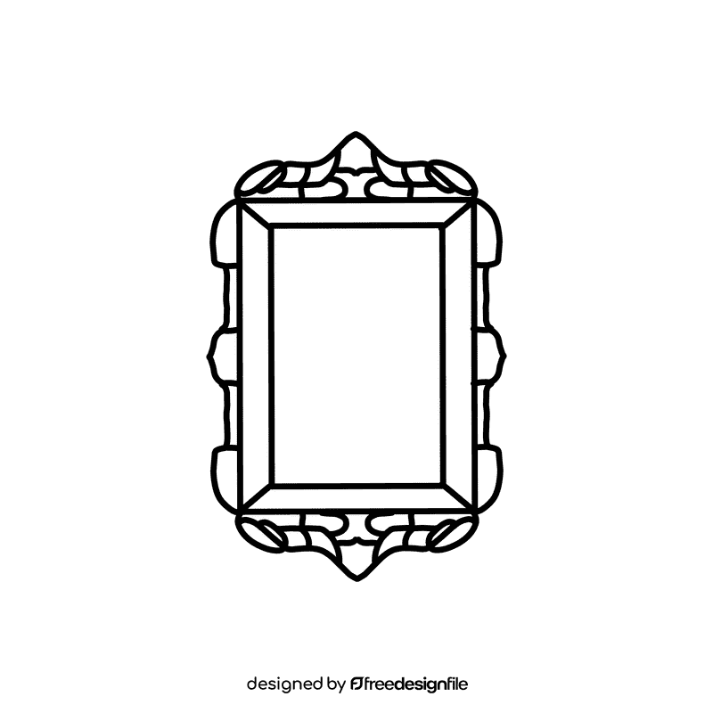 Photo Frame Potrait black and white clipart