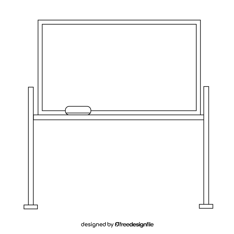 Blackboard drawing black and white clipart