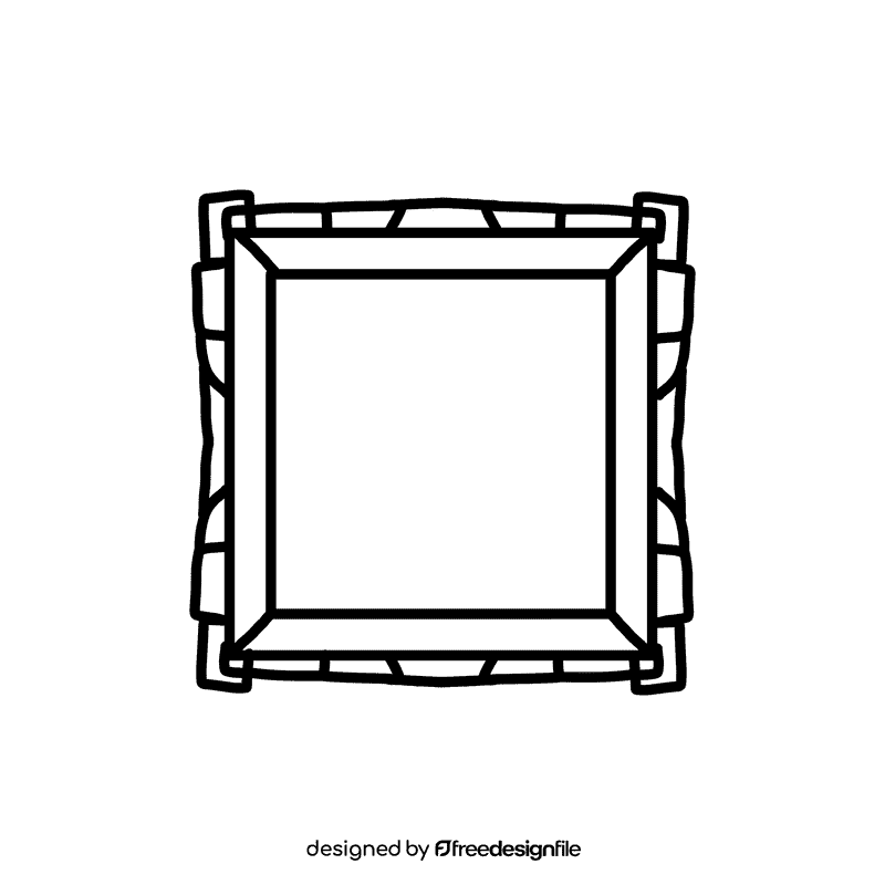 Photo Frame Rectangle black and white clipart