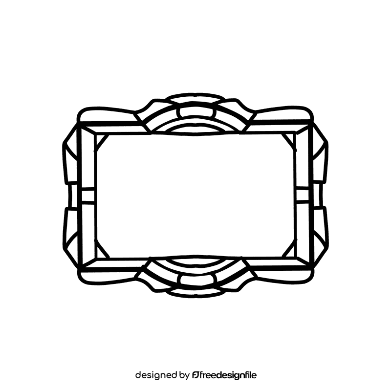 Photo Frame Steel black and white clipart