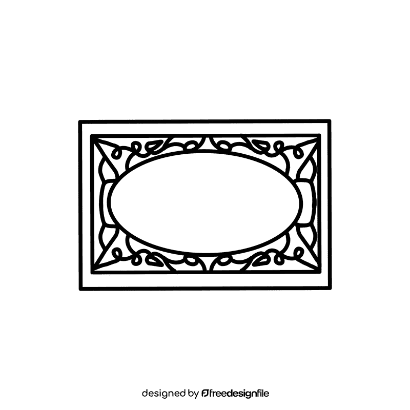Photo Frame Swirl black and white clipart