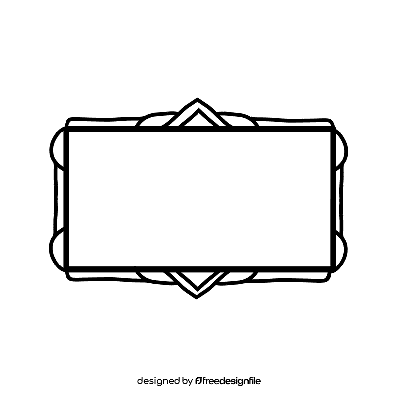 Photo Frame Wide black and white clipart