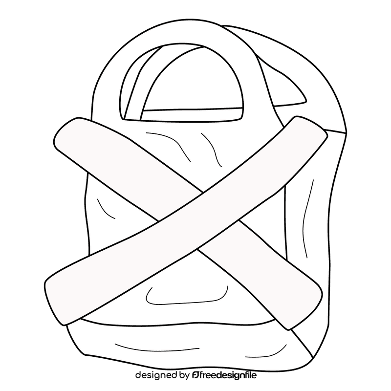 Plastic Bag Dont Use black and white clipart