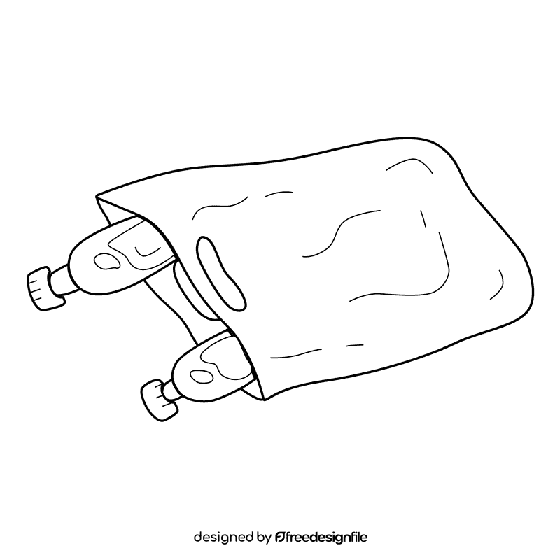 Plastic Bag Fall black and white clipart