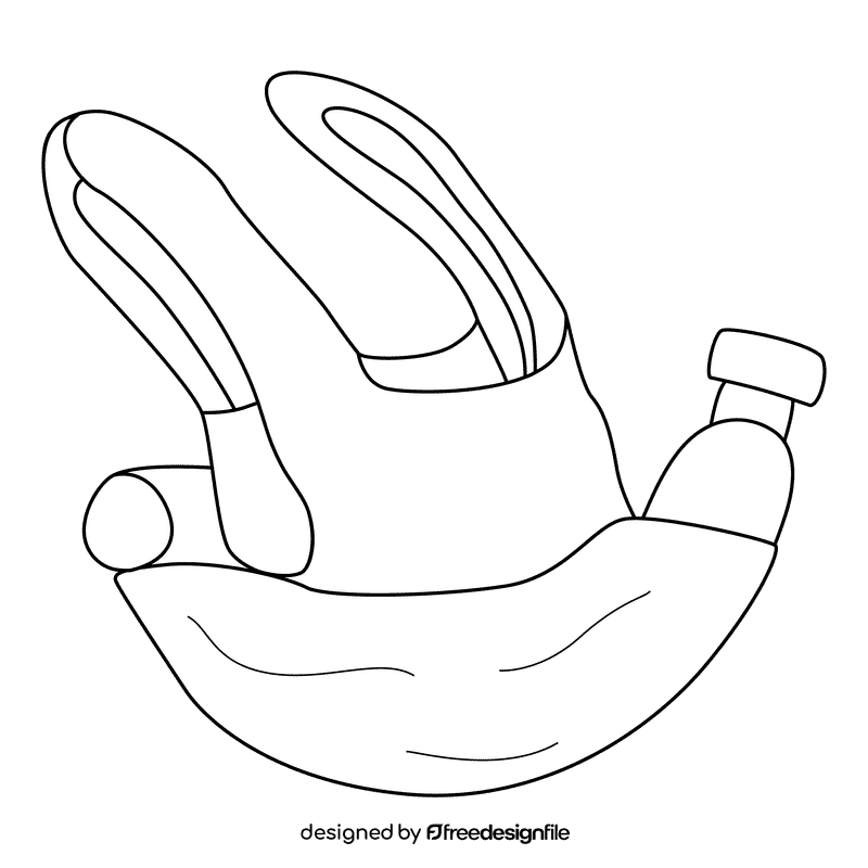 Plastic Bag Floating black and white clipart