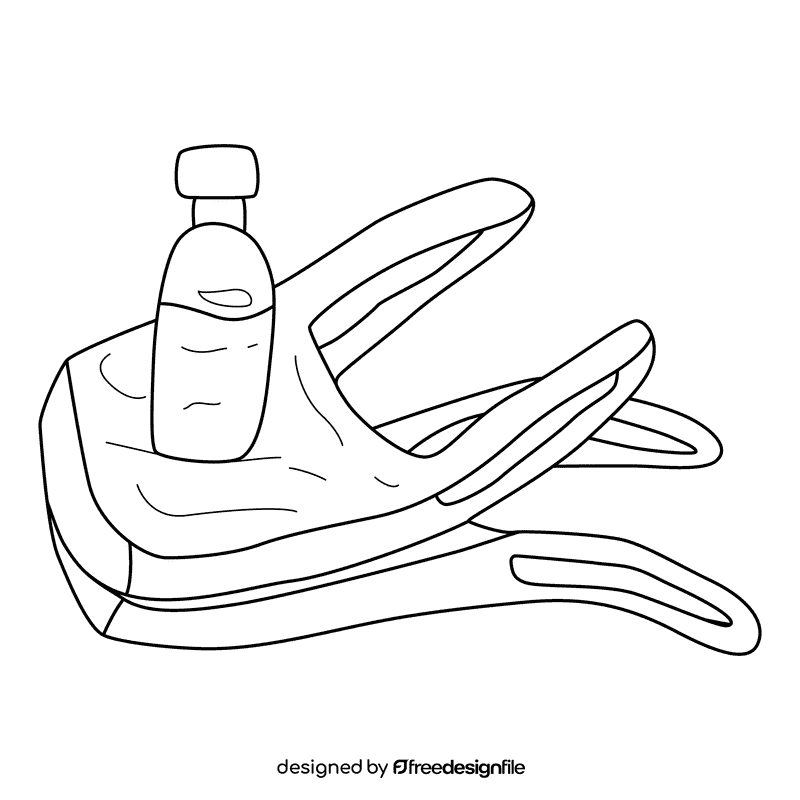 Plastic Bag Stacked black and white clipart