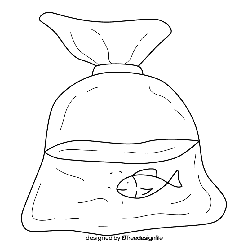 Plastic Bag Water Use black and white clipart