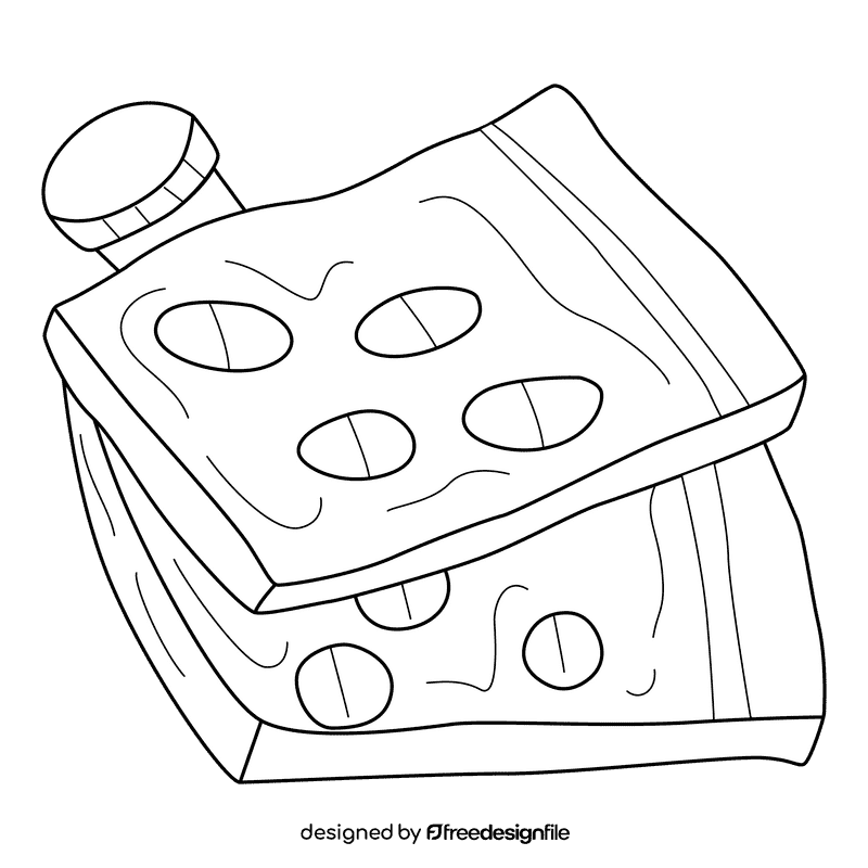 Plastic Bag Zipped black and white clipart