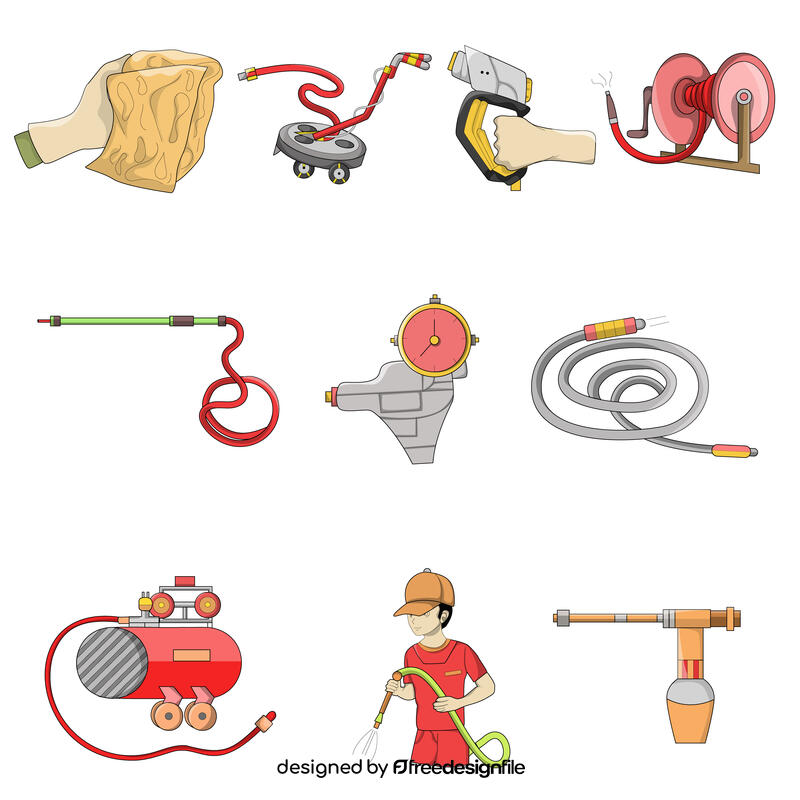 Pressure washer set vector