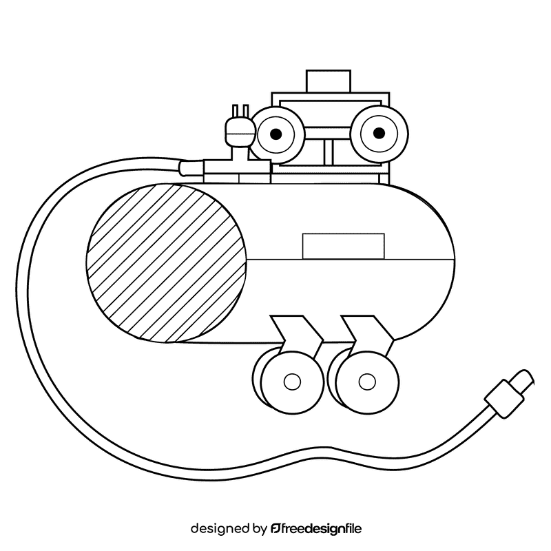 Pressure washer air compressor black and white clipart