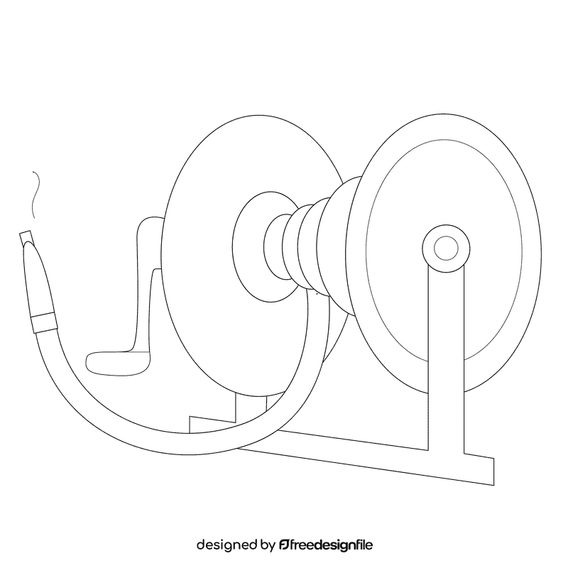 Pressure washer hose reels black and white clipart