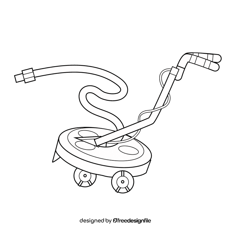 Pressure washer surface cleaner black and white clipart