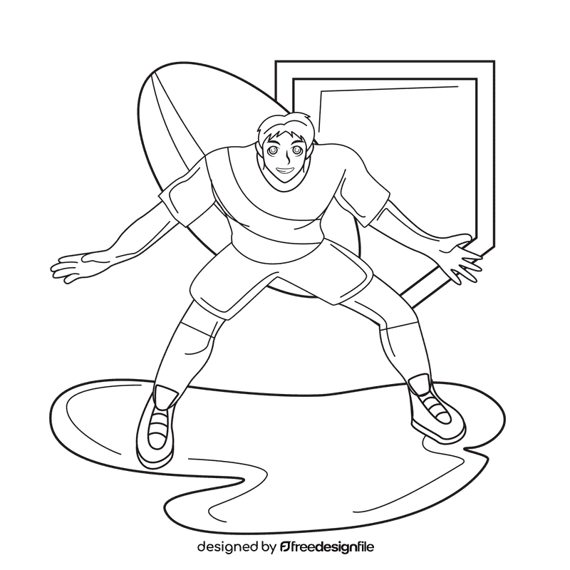 Rugby Defense black and white clipart