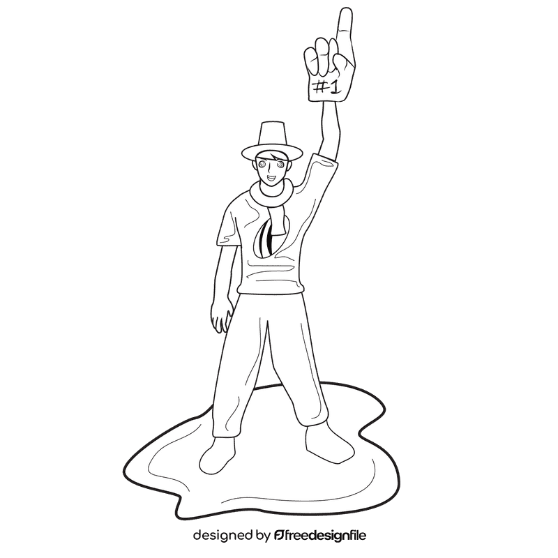 Rugby Fans black and white clipart