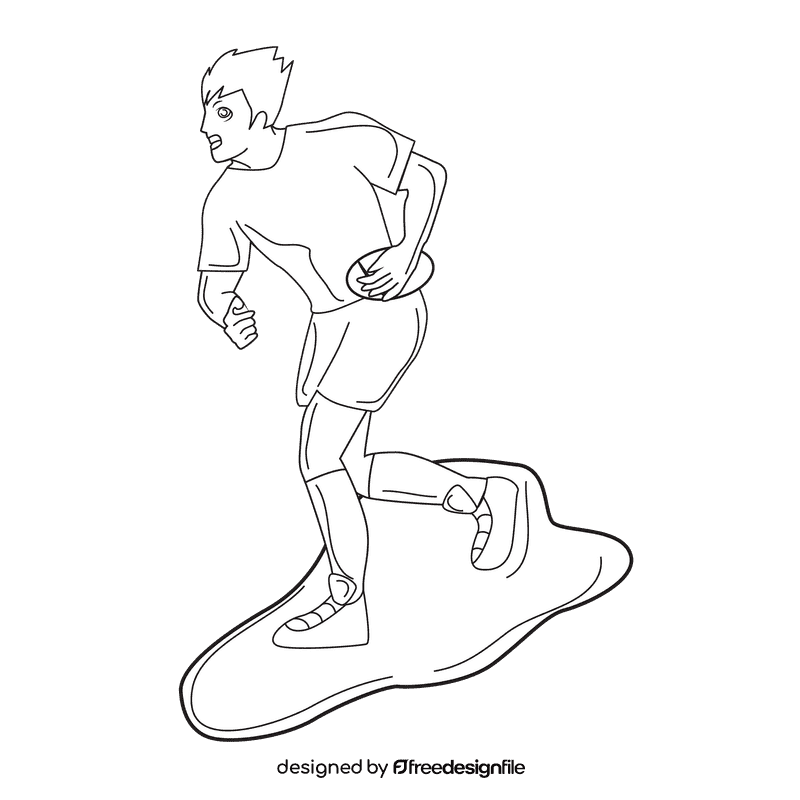 Rugby Save Ball black and white clipart