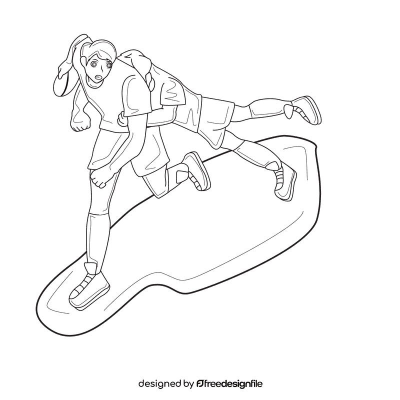 Rugby Tackle black and white clipart