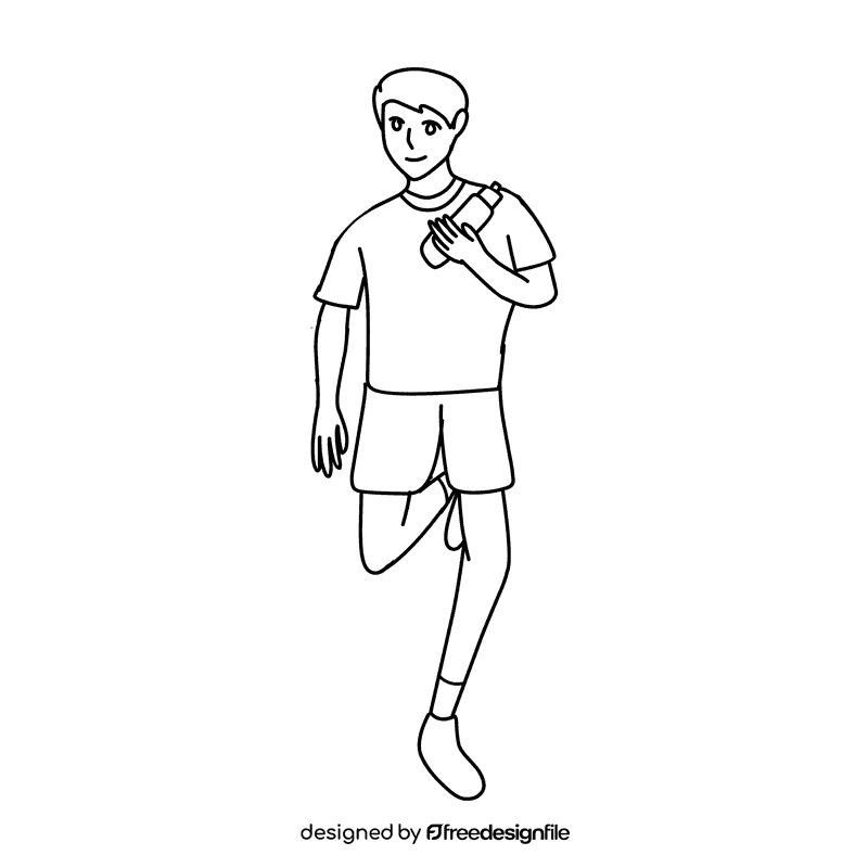 Runner Drink black and white clipart