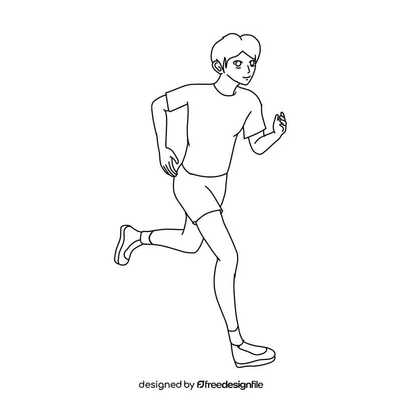 Runner Fast black and white clipart