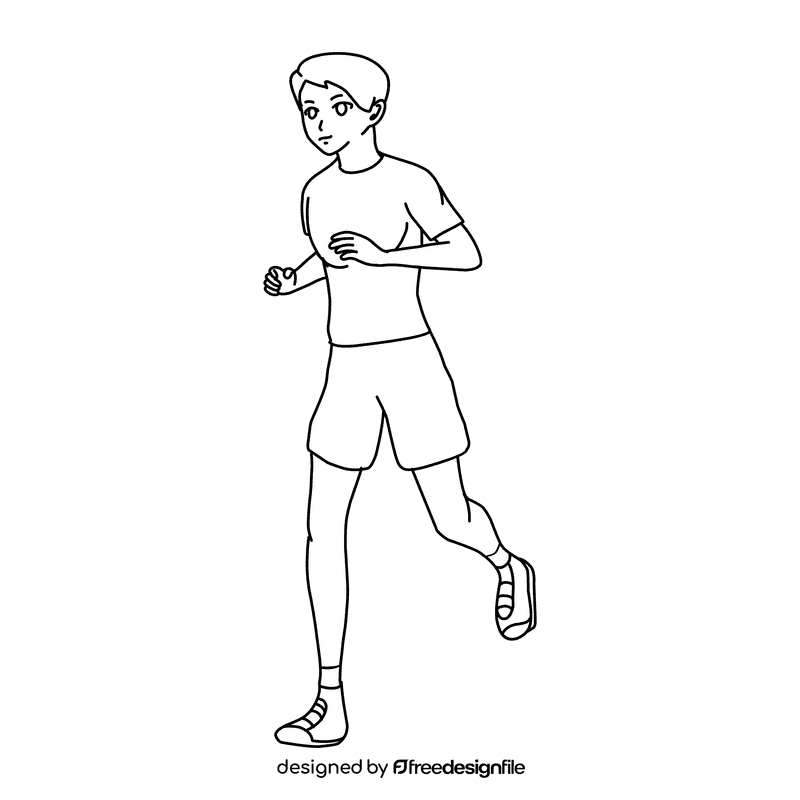 Runner Slow black and white clipart