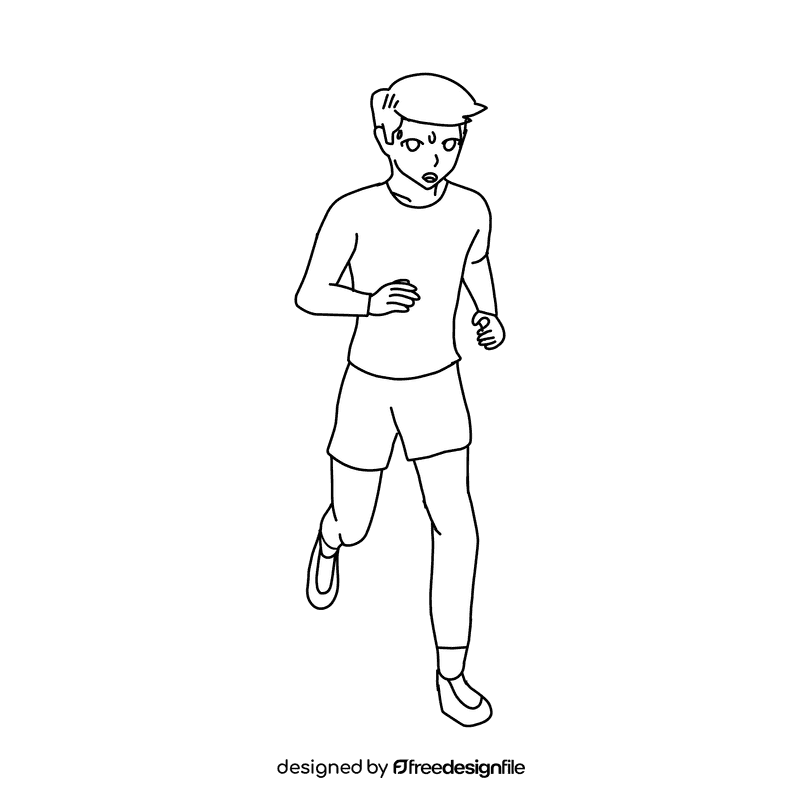 Runner Tired black and white clipart