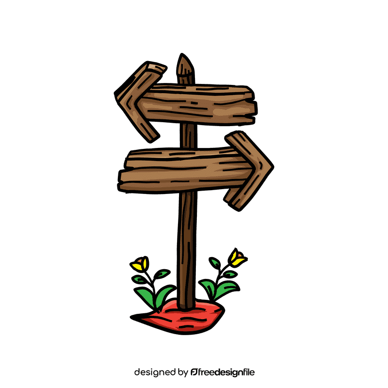 Sign Wood Double Arrow clipart