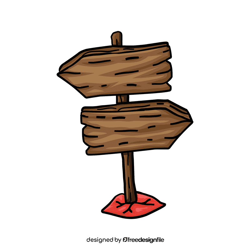 Sign Wood Double Direction clipart
