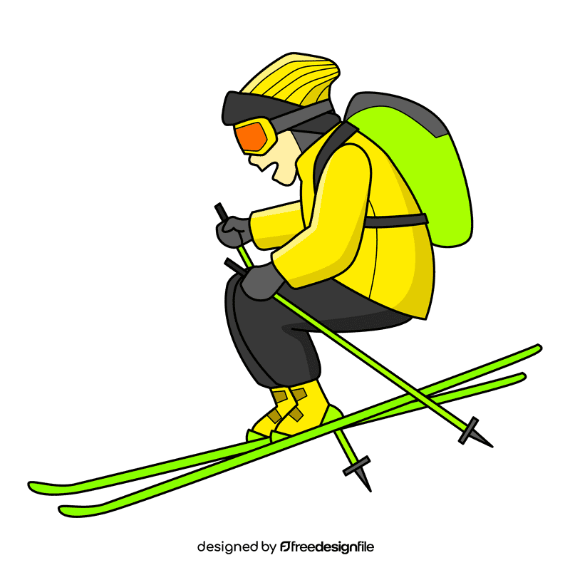 Skiing Cliff Drop clipart