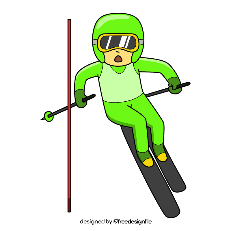 Skiing Slalom clipart